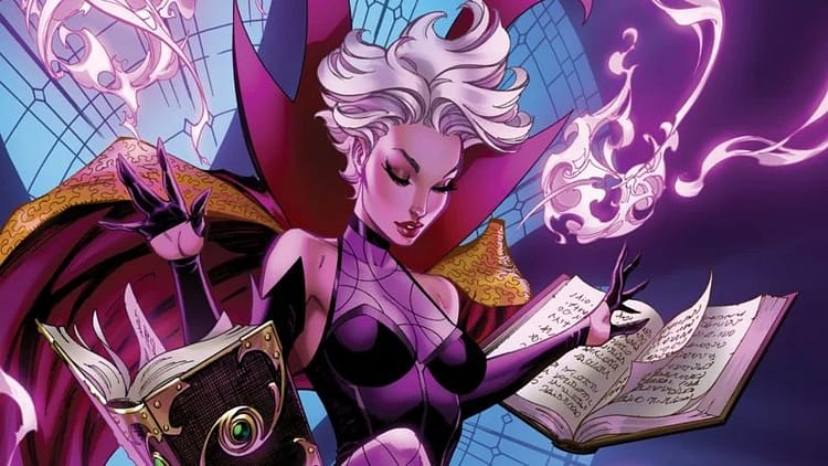 Clea casting spell in Marvel comics